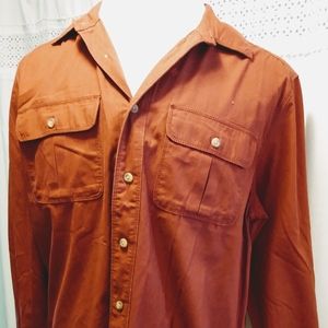 Eddie Bauer L Button Down Long Sleeve Shirt Maroon Red Casual Dressy For…